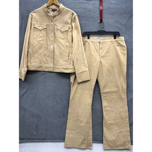 Gap Pants - Vintage Gap Women’s Corduroy Outfit Jacket XL Pants 16R Tan Western Cowgirl